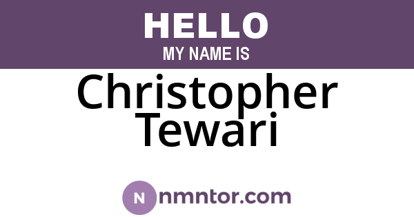 Christopher Tewari