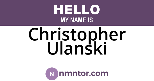 Christopher Ulanski