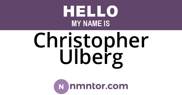 Christopher Ulberg
