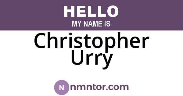 Christopher Urry