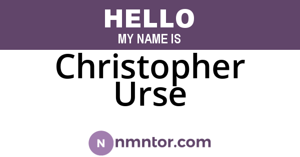 Christopher Urse