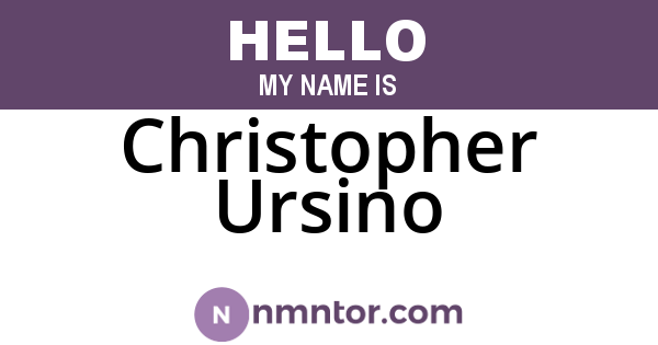 Christopher Ursino