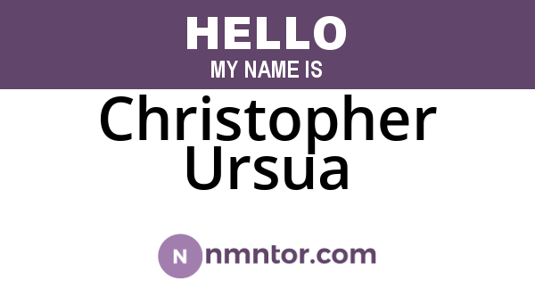 Christopher Ursua