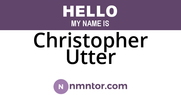 Christopher Utter