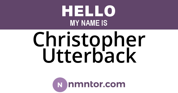 Christopher Utterback