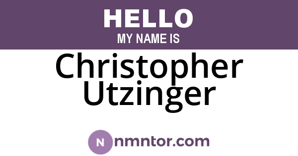 Christopher Utzinger