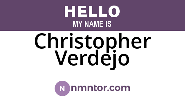 Christopher Verdejo