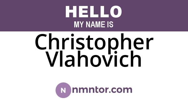 Christopher Vlahovich