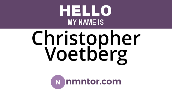 Christopher Voetberg