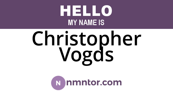 Christopher Vogds