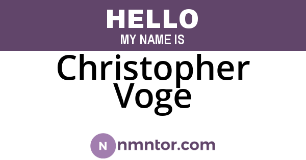 Christopher Voge