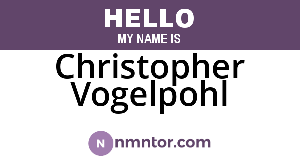 Christopher Vogelpohl