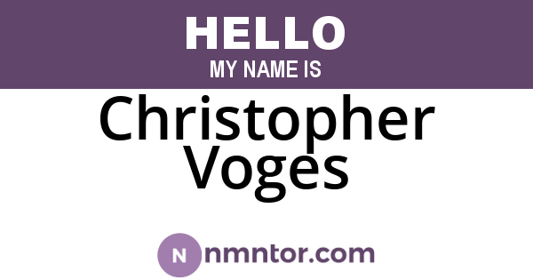 Christopher Voges