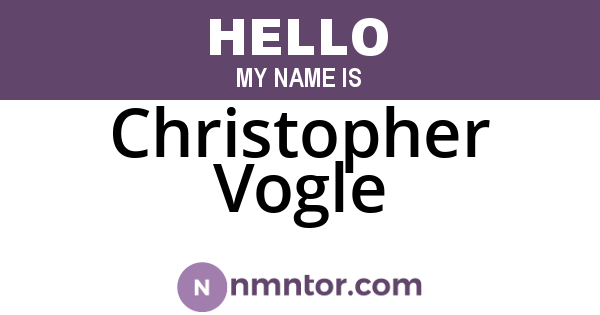 Christopher Vogle
