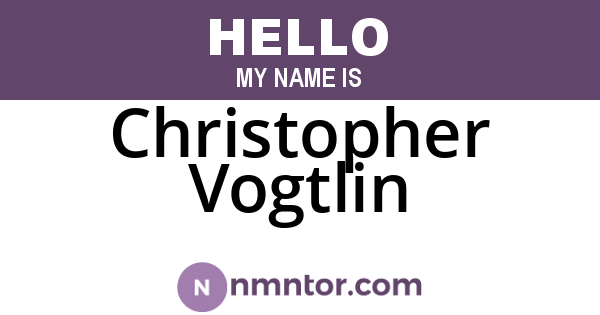 Christopher Vogtlin
