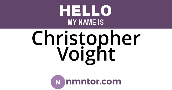 Christopher Voight
