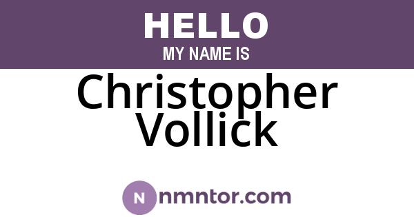Christopher Vollick