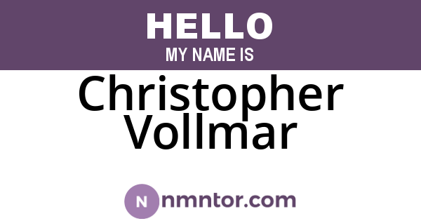 Christopher Vollmar