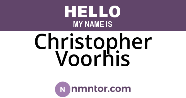 Christopher Voorhis