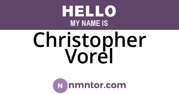 Christopher Vorel