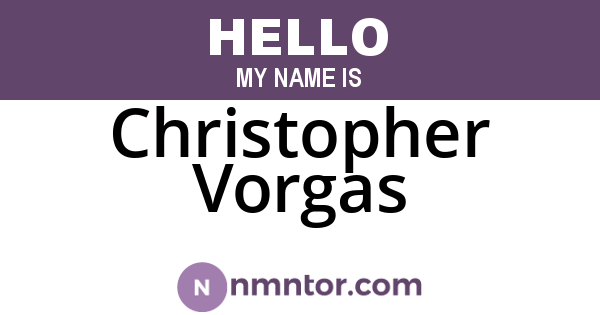 Christopher Vorgas