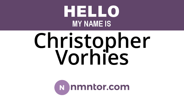 Christopher Vorhies