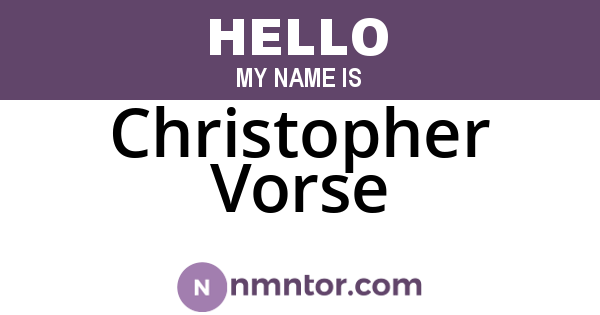 Christopher Vorse