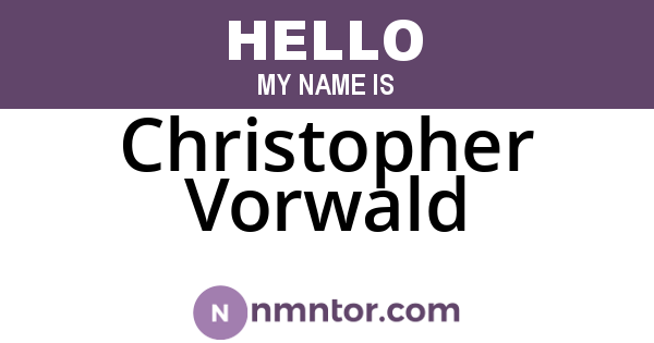 Christopher Vorwald