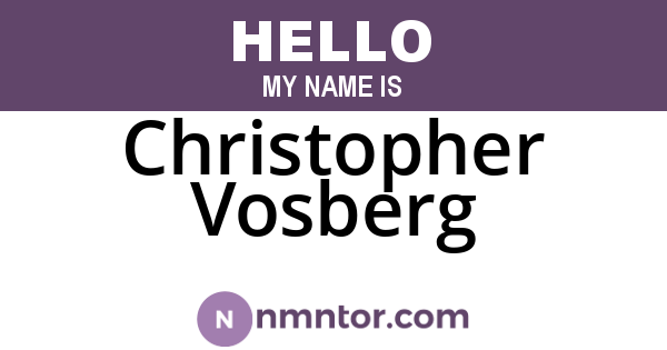 Christopher Vosberg