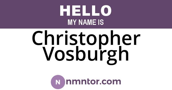 Christopher Vosburgh