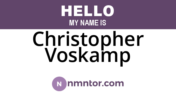 Christopher Voskamp