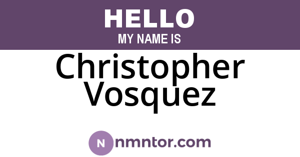 Christopher Vosquez