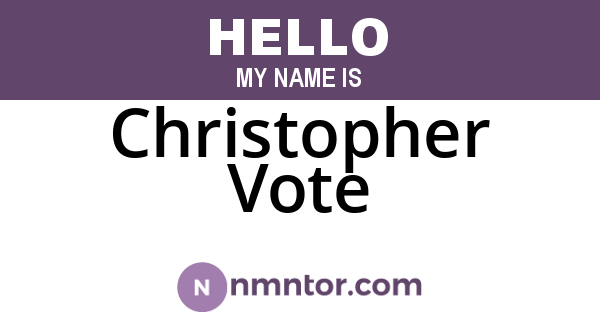 Christopher Vote