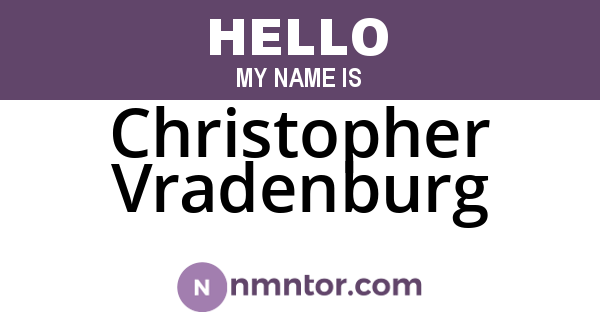Christopher Vradenburg