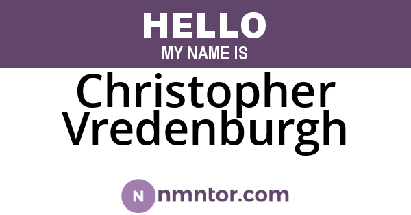 Christopher Vredenburgh