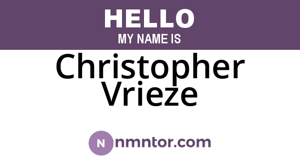 Christopher Vrieze