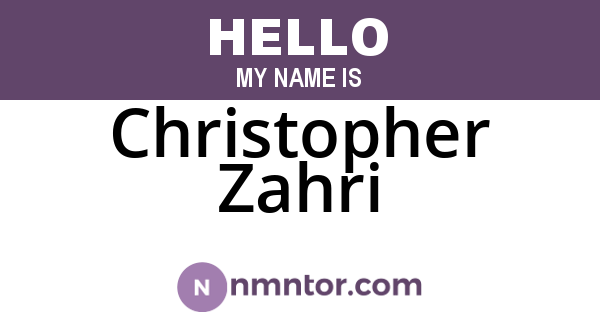 Christopher Zahri