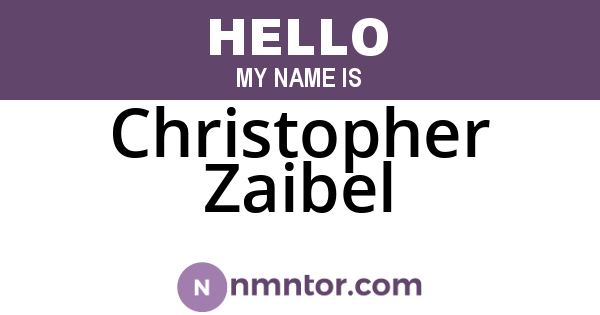 Christopher Zaibel