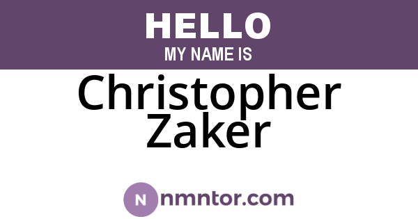 Christopher Zaker
