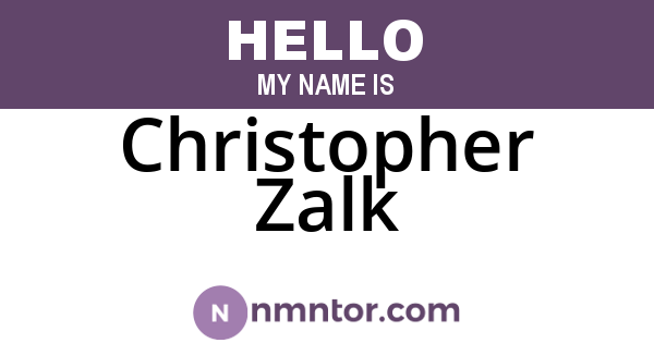 Christopher Zalk