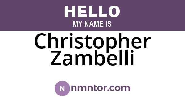 Christopher Zambelli
