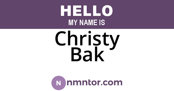 Christy Bak