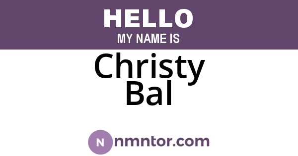Christy Bal
