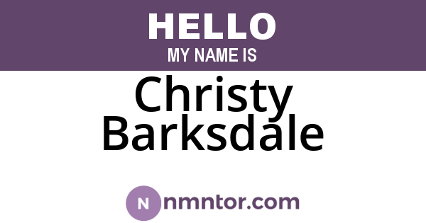 Christy Barksdale