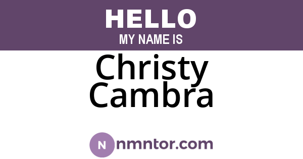 Christy Cambra