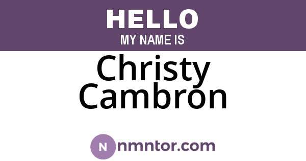 Christy Cambron