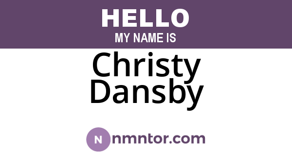 Christy Dansby