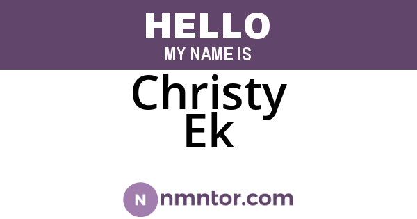Christy Ek