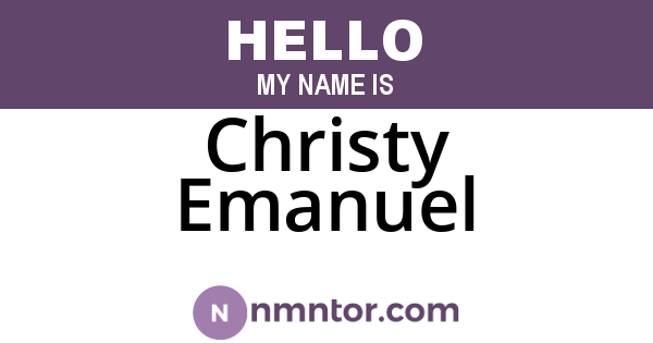 Christy Emanuel