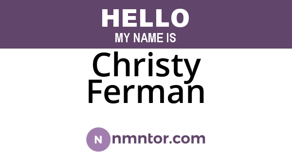 Christy Ferman